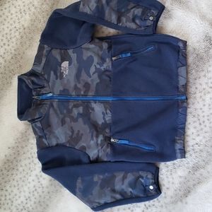 Boy's Blue/Grey Camo North Face Fleece Jacket Size Small 7/8